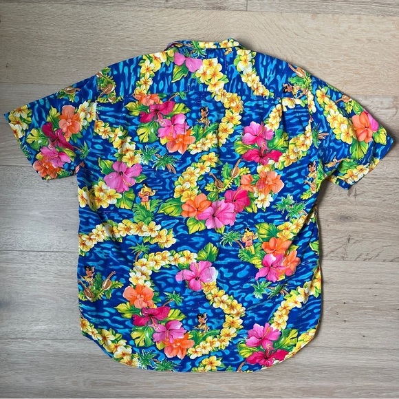JAMS WORLD Men’s L HULA RAYON HAWAIIAN Floral Tropical Y2K/90s ALOHA SHIRT*Z20 - Picture 3 of 3